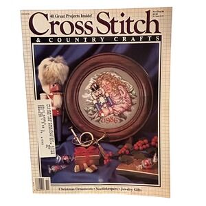 Vintage Cross Stitch & Country Crafts Magazine Nov Dec 1986 40 Great Projects